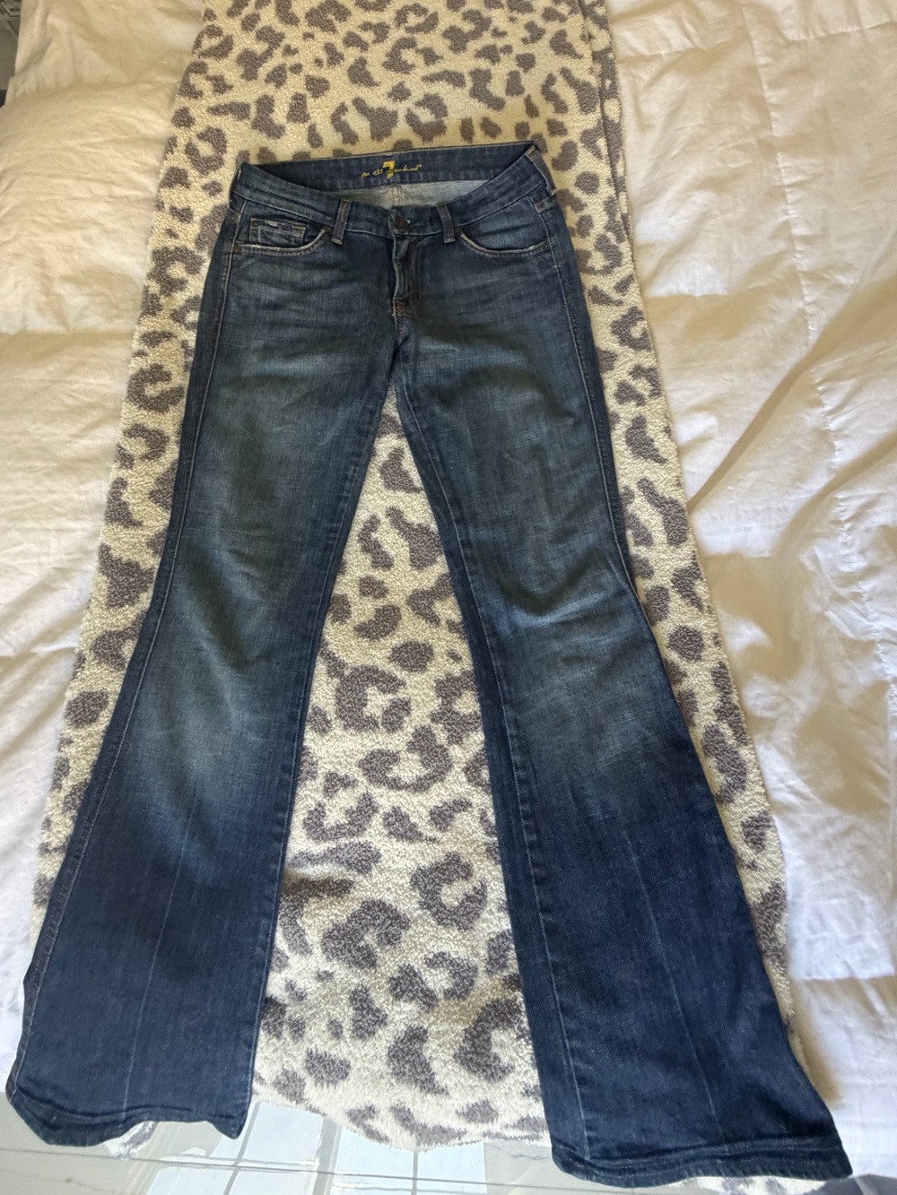 7 For All Mankind Dark Blue Flare Jeans